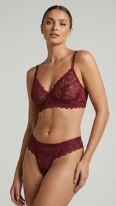 The Bordeaux Allure Floral Lace Set DA17